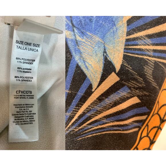 Chico's Blue & Multicolor ULTRA-SUEDE Faux Suede Wrap Oversized Ruana| OSFM - Picture 9 of 9